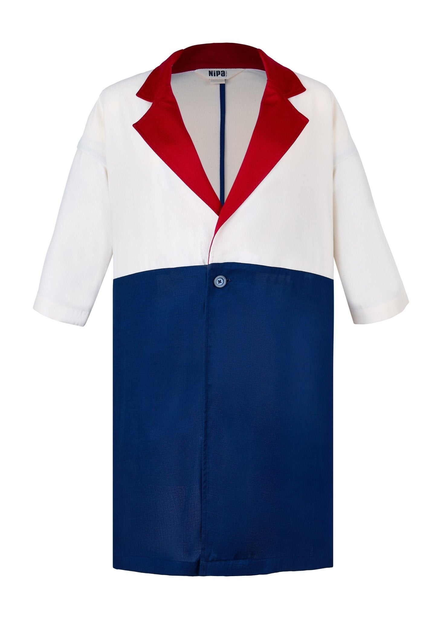 Blazer largo tricolor NiPA en gabardina de bambú y algodón