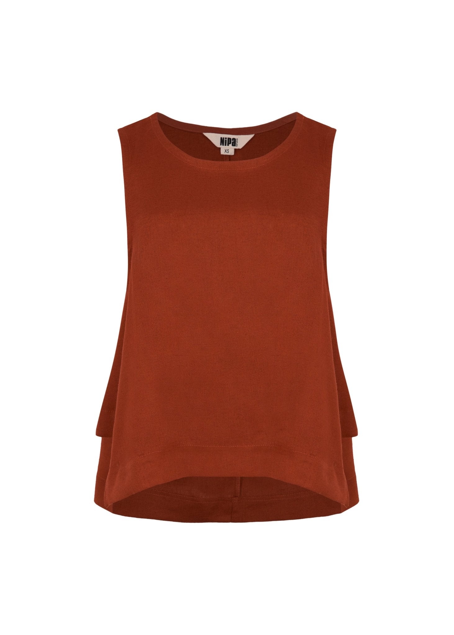 Blusa Trapecio Asimétrica sin manga lino - Nipaestudio