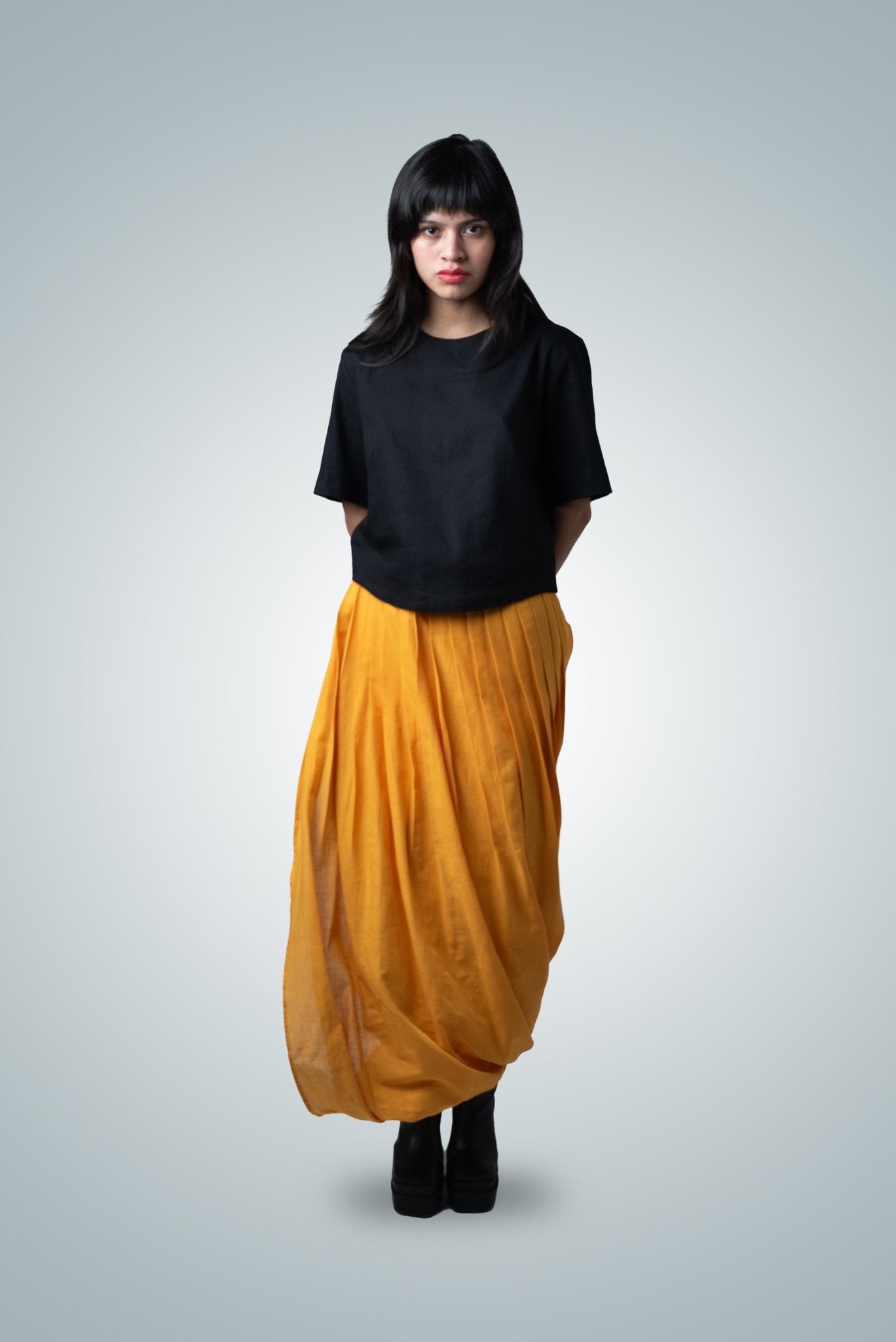 Vestido "Ágora" Drapeado de Algodón - Nipaestudio