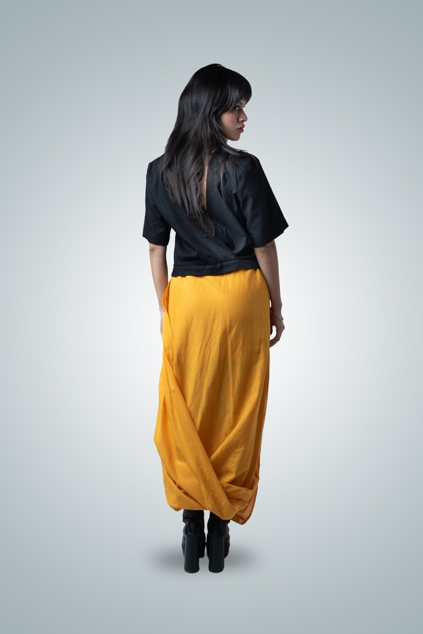 Vestido "Ágora" Drapeado de Algodón - Nipaestudio