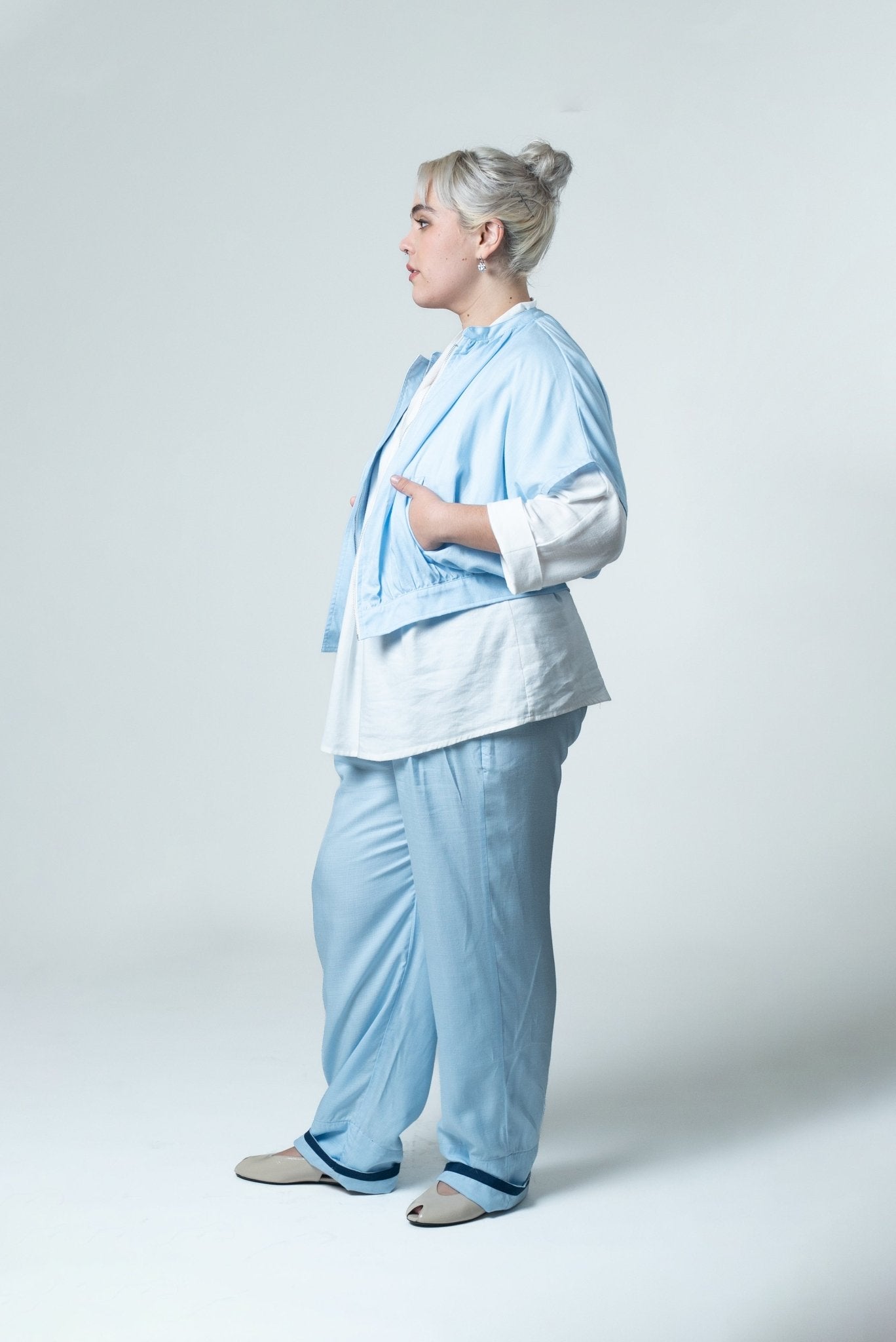 Pantalón de Pinza Recto con Bies bambú - Nipaestudio
