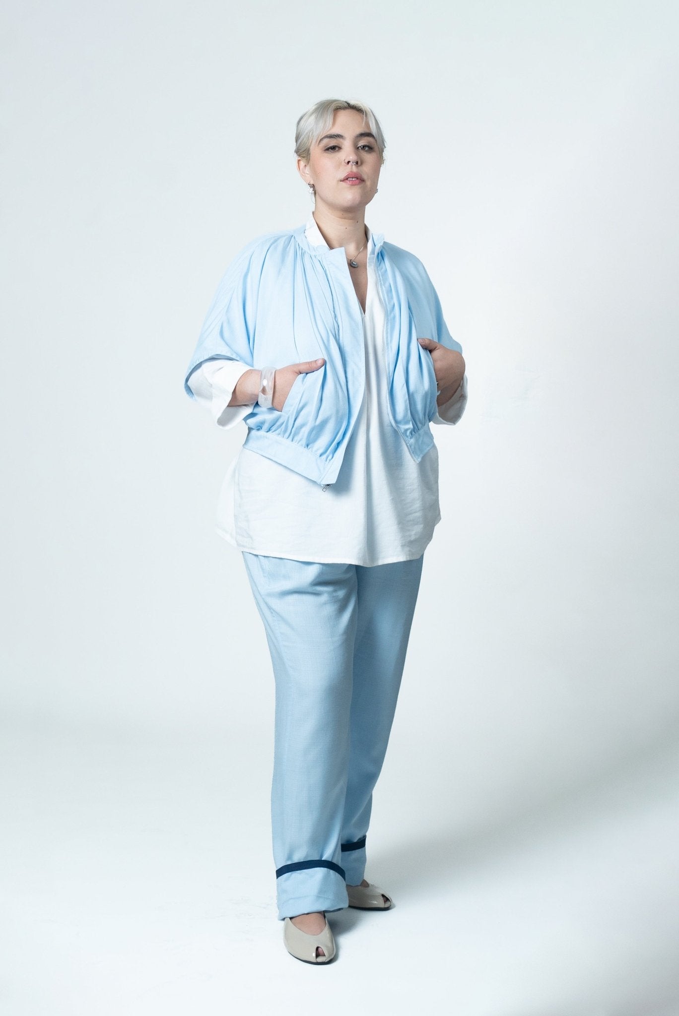 Pantalón de Pinza Recto con Bies bambú - Nipaestudio