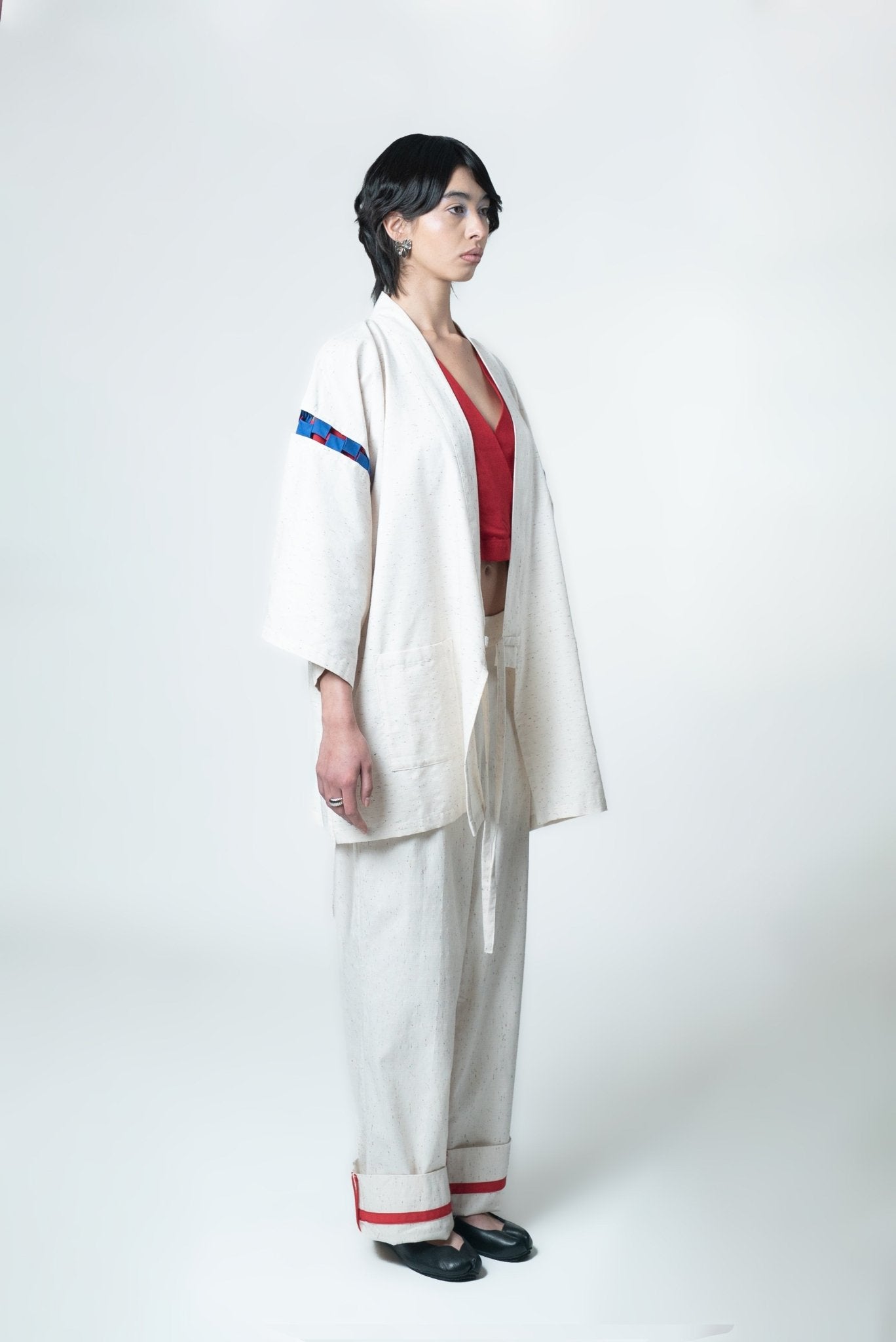 Pantalón de Pinza Recto con Bies Algodón - Nipaestudio