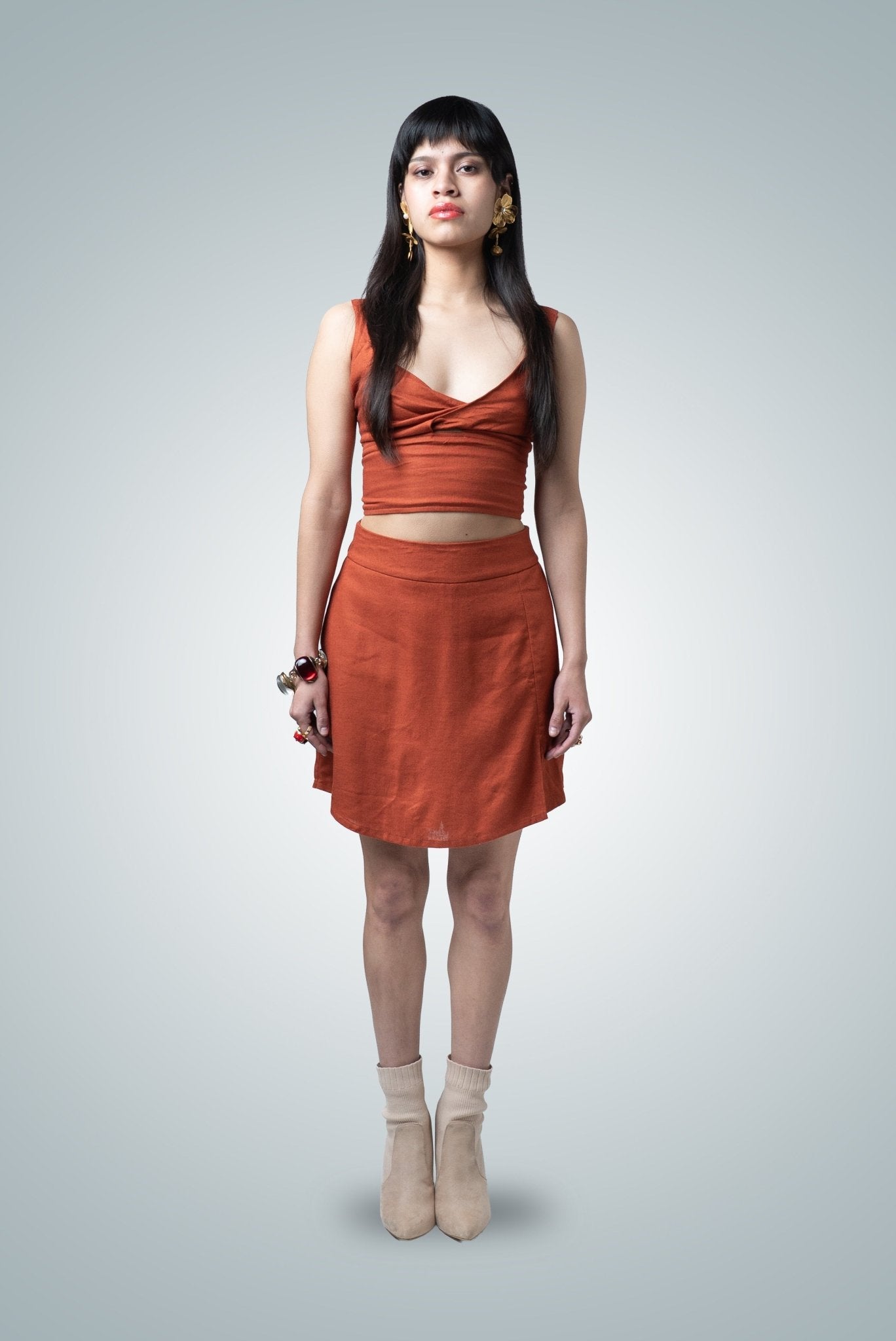 Skort algodón NIPA - Falda Short con Panel - Nipaestudio