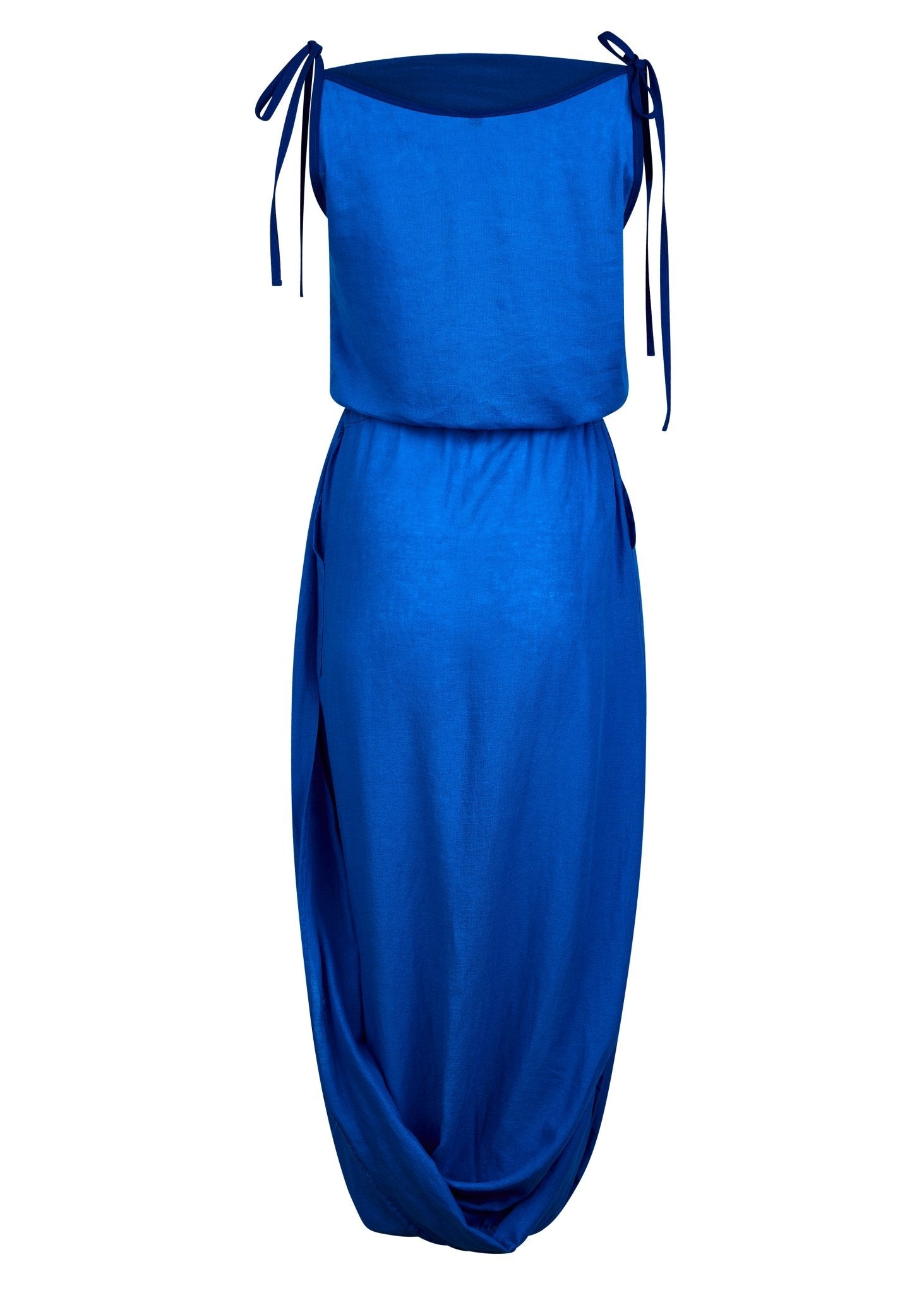 Vestido "Ágora" Drapeado de Lino - Nipaestudio