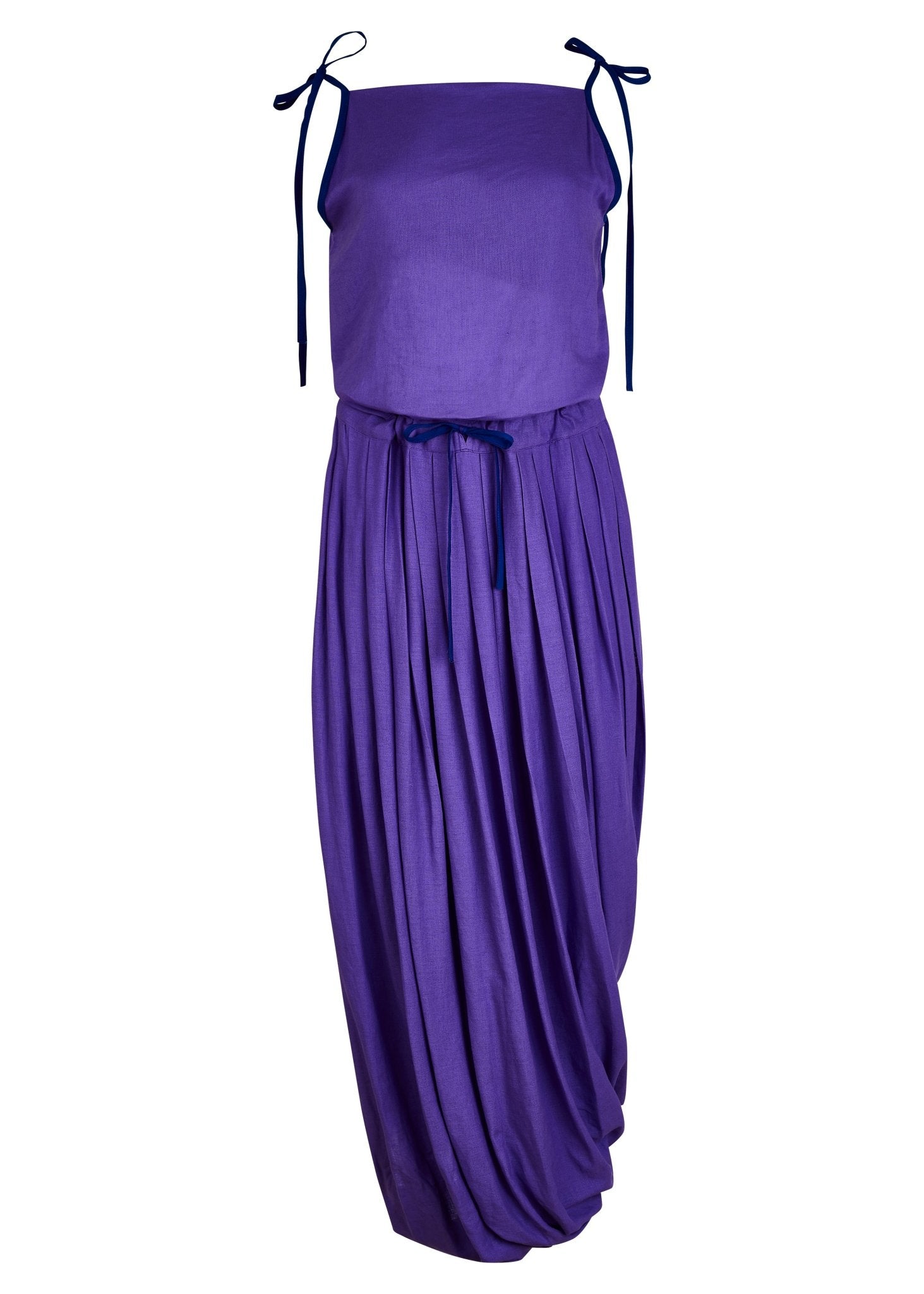 Vestido "Ágora" Drapeado de Lino - Nipaestudio