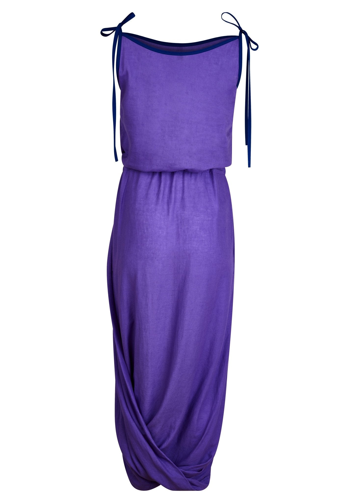 Vestido "Ágora" Drapeado de Lino - Nipaestudio
