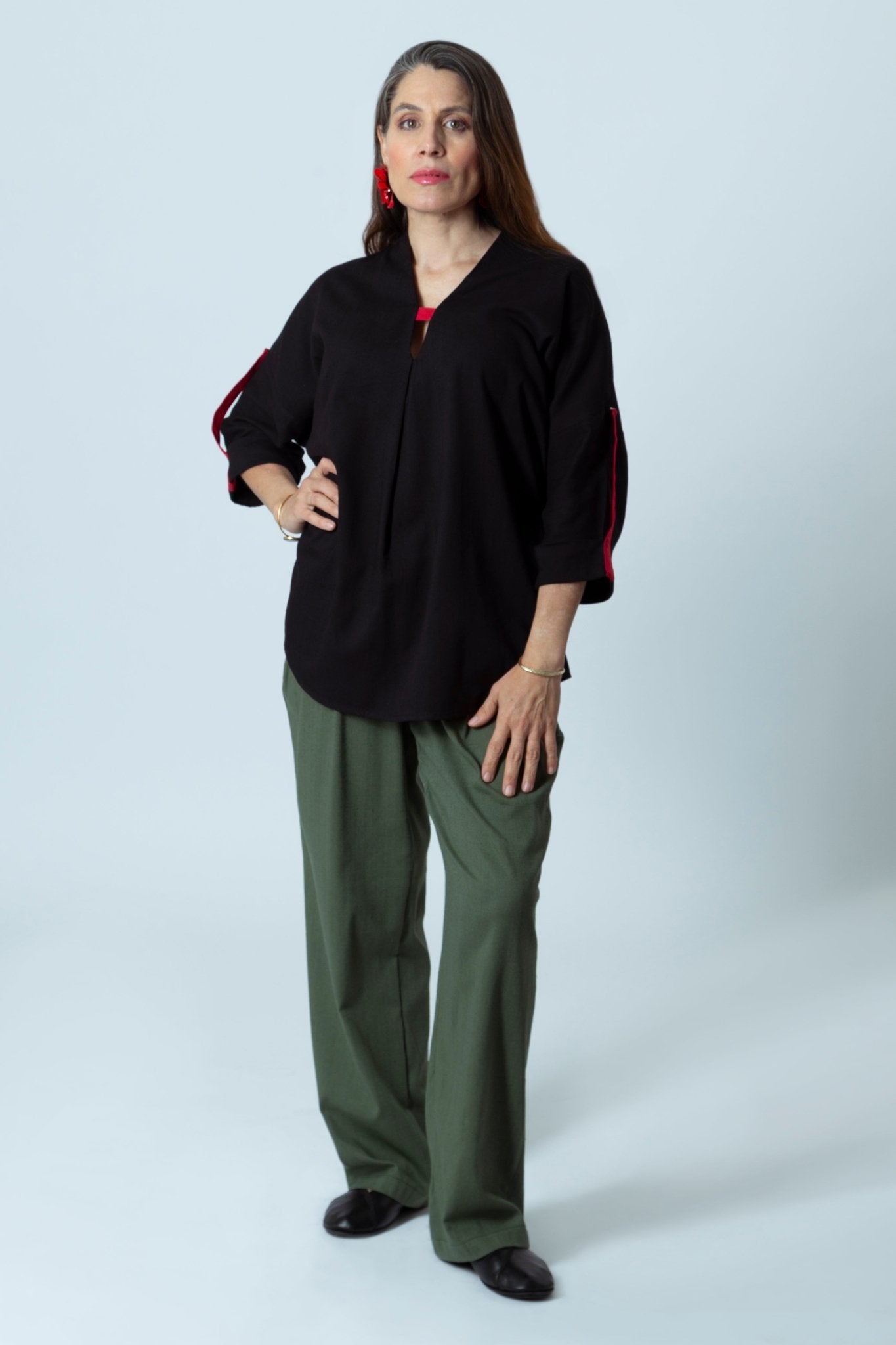 Camisa Manga Larga con Bies - Nipaestudio