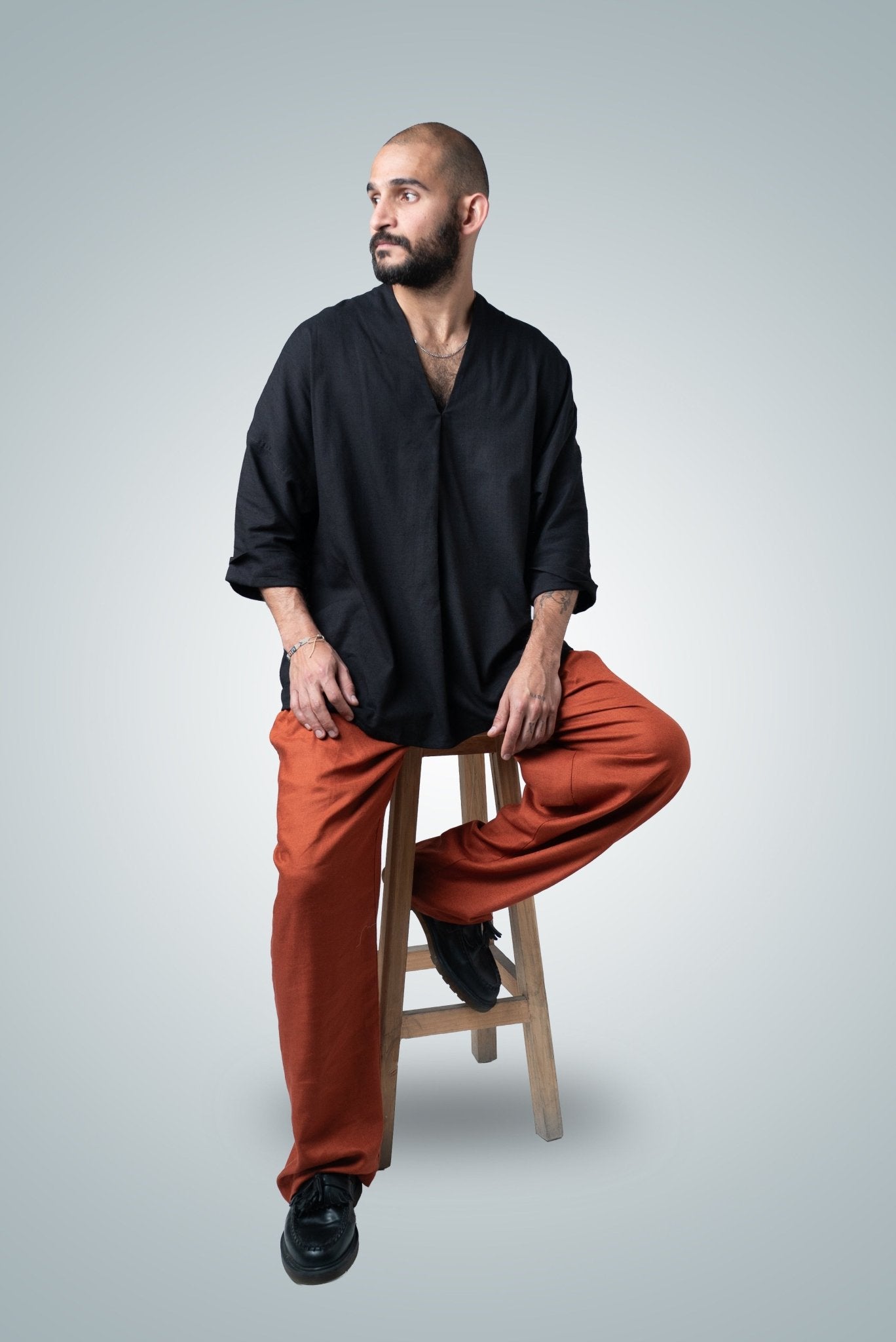 Pantalón de Pinza Largo de Lino - Nipaestudio