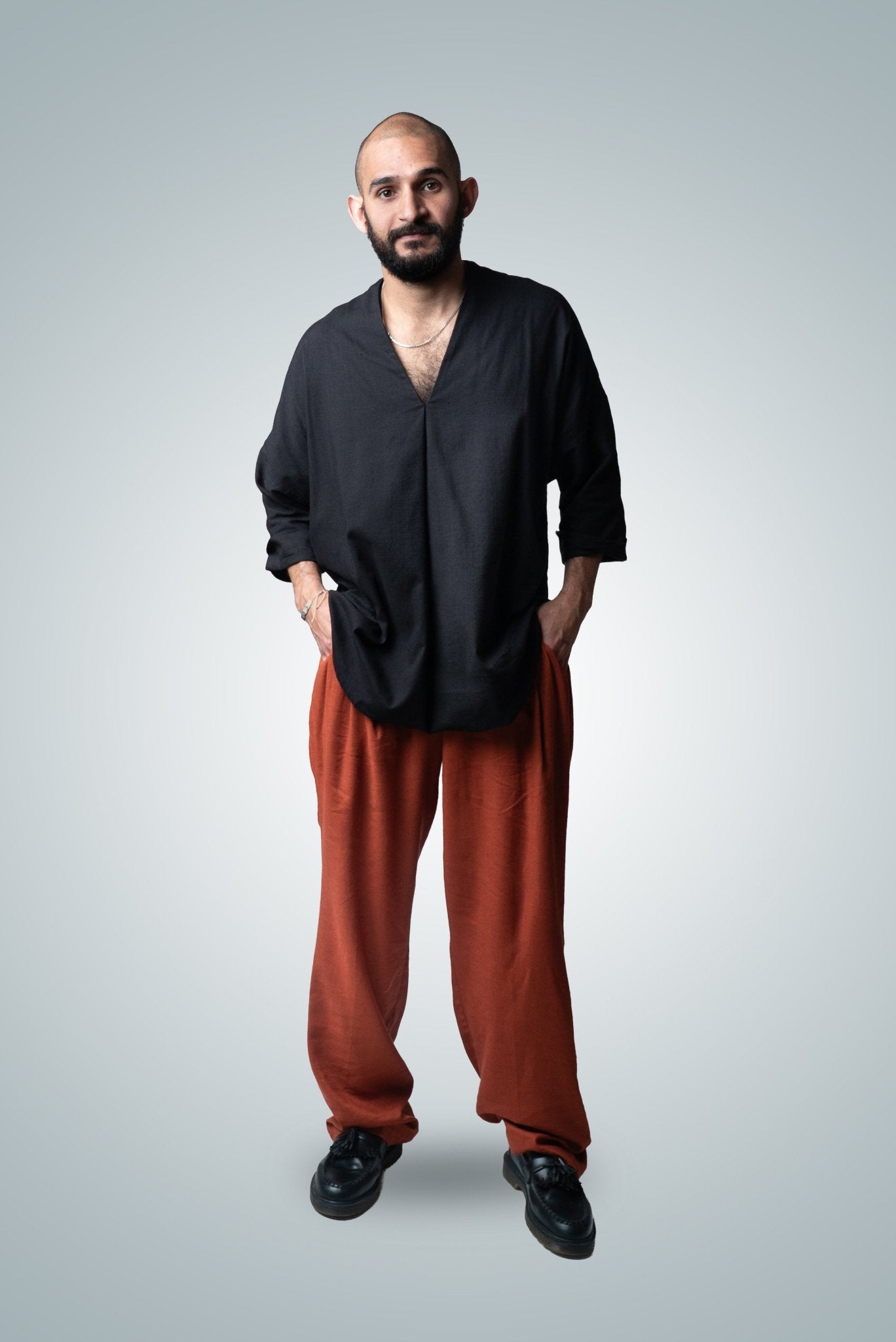 Pantalón de Pinza Largo de Lino - Nipaestudio