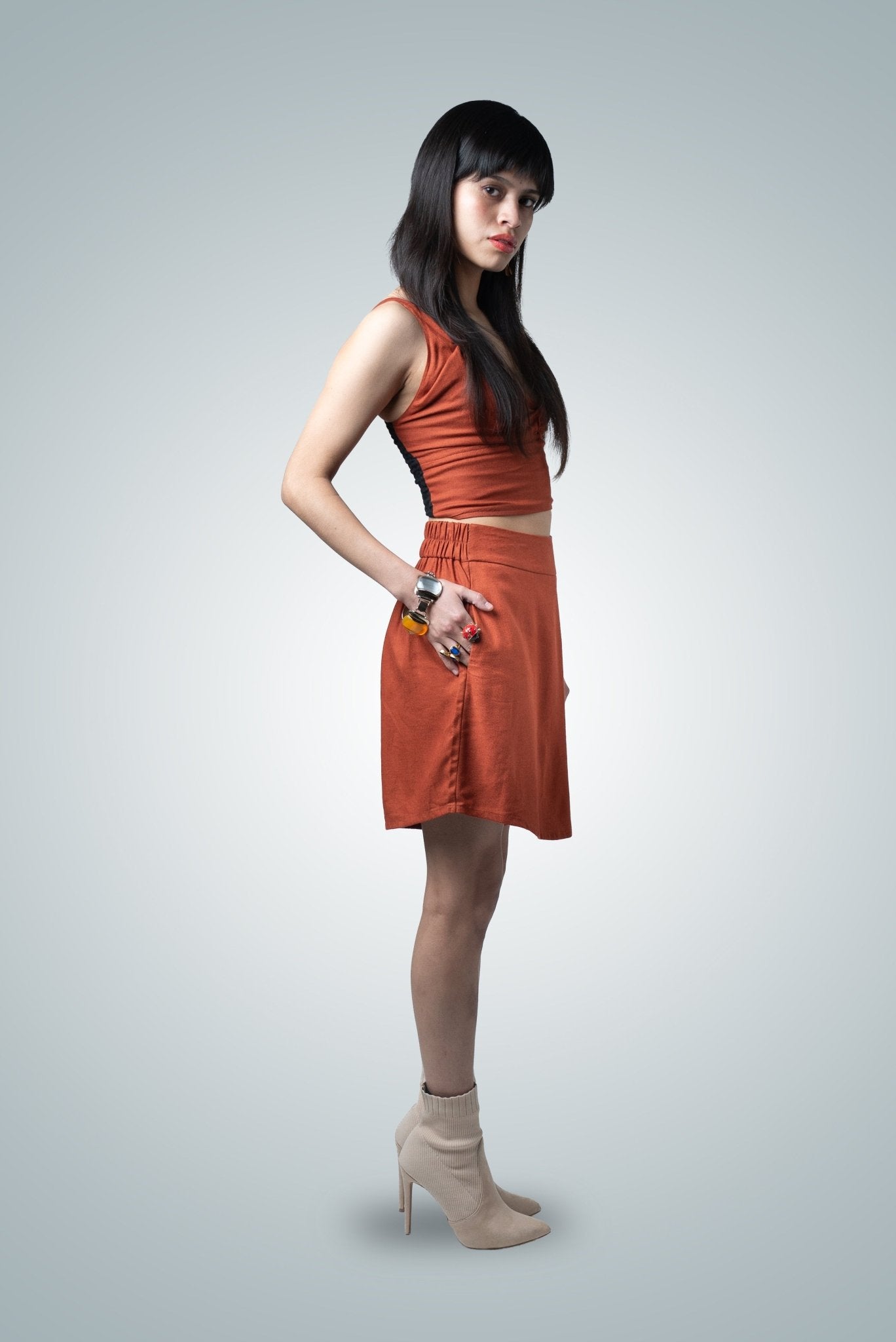 Skort algodón NIPA - Falda Short con Panel - Nipaestudio