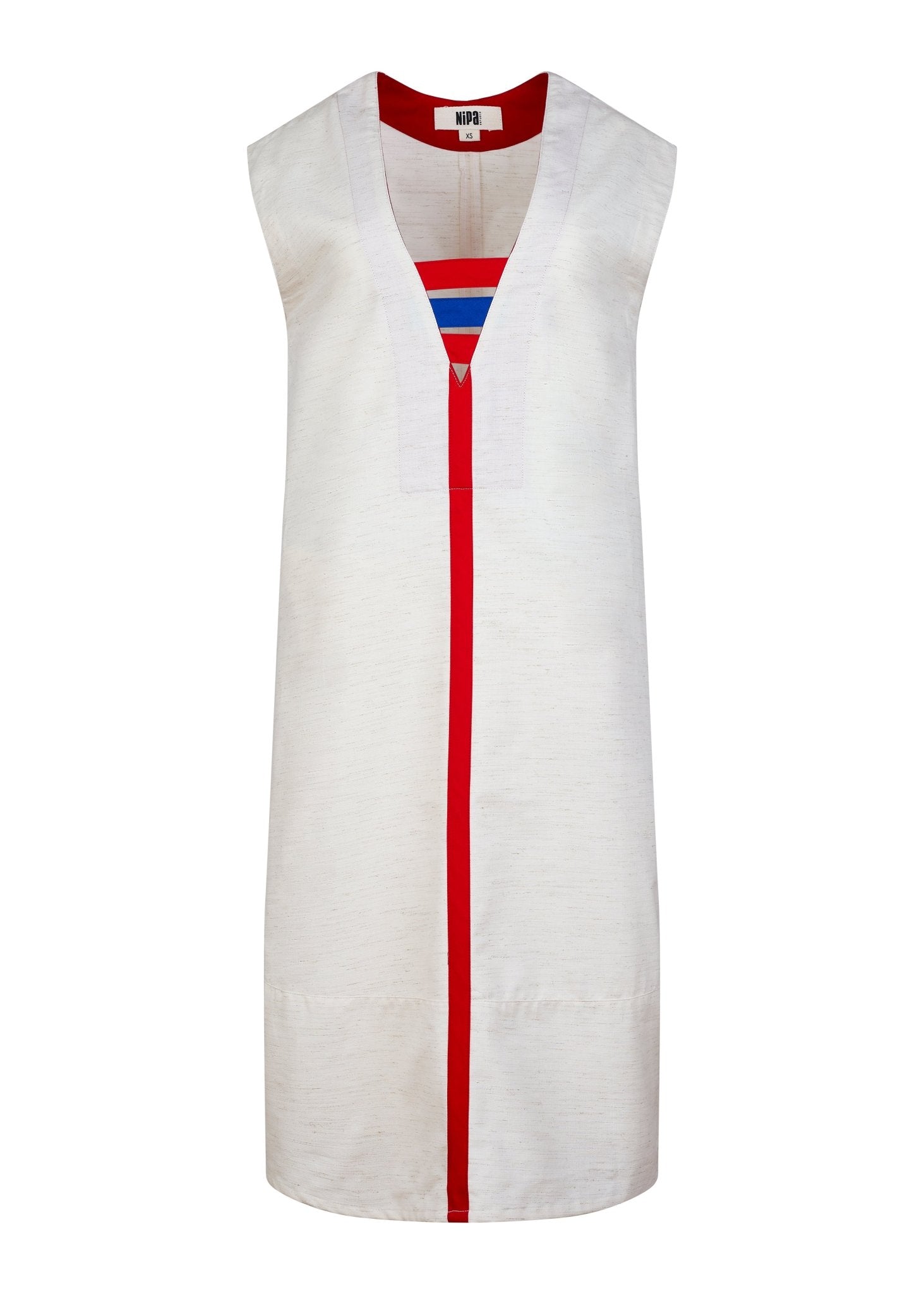 Vestido Midi Corte A con Escote Profundo Algodón - Nipaestudio